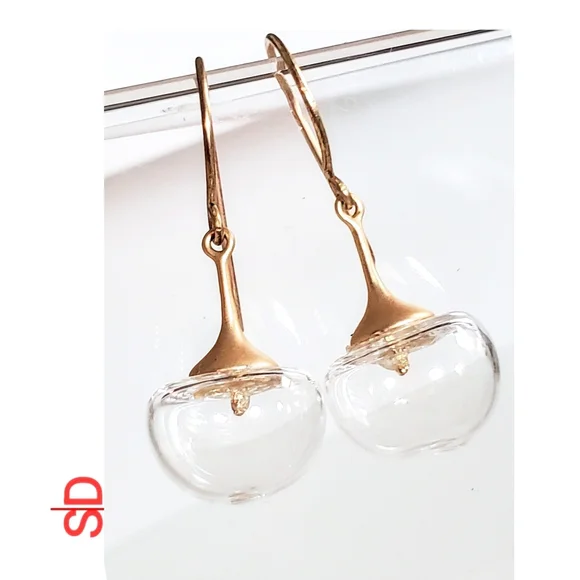 Handblown Glass Earrings - Picture 1 of 2